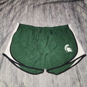 Sport Tek Michigan State Spartans Running Shorts Ladies 3XL‎ Green White Trim